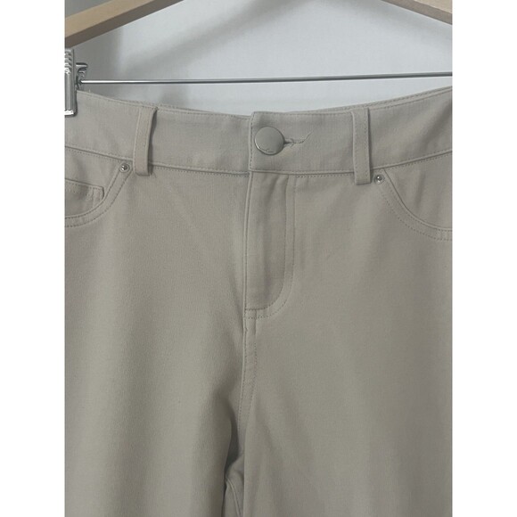 INC Womens Pants Tapered Leg 5 Pocket Knit US 6 Off White Mid Rise Flat Front EC - Picture 3 of 14